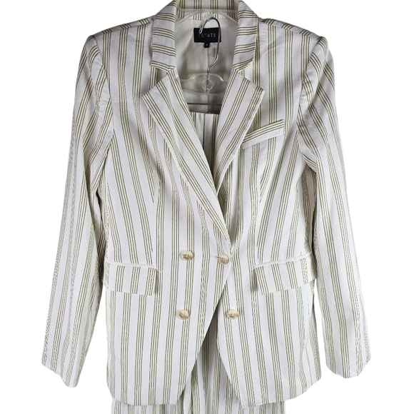 1. STATE Duet Double Breasted Striped Pantsuit in 10 - Picture 4 of 12